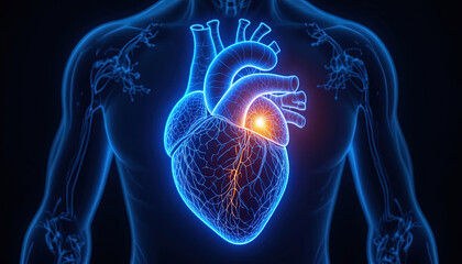 Discover a stunning anatomical heart illustration emphasizing health and medical breakthroughs for educational or professional use in the health sector.