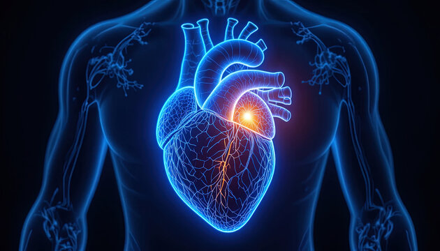 Discover a stunning anatomical heart illustration emphasizing health and medical breakthroughs for educational or professional use in the health sector.