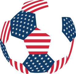 Fototapeta premium American Flag Soccer Ball Graphic