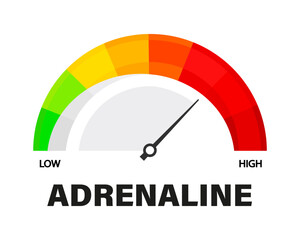 Adrenaline scale with arrow. Vector isolated on white. © Саша Мельник
