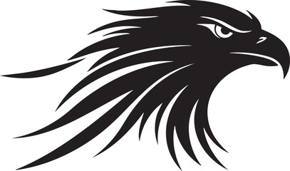 Obraz premium Majestic Eagle Head Illustration with Sharp Talons and Feathers in Flight Profile View