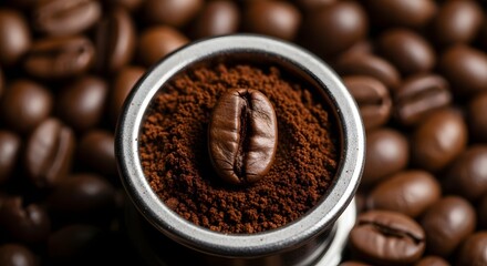 Perfect Coffee: Roasted Bean on Fresh Aromatic Ground