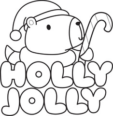 Illustrations christmas theme of cute capybara character clip art for kids. Capybara 