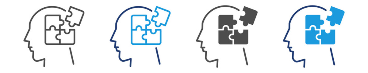 solving skills icon set multie style