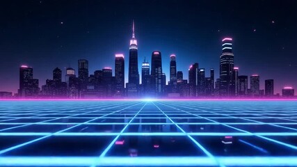 futuristic gaming cityscape with neon cyber aesthetics - Powered by Adobe