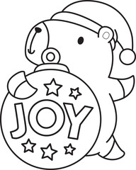 Illustrations christmas theme of cute capybara character clip art for kids. Capybara 