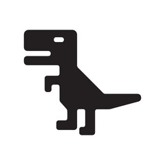 Pixelated T-Rex Silhouette – Retro Dinosaur Icon for Offline Game or Digital Nostalgia