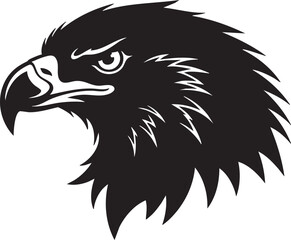 Fototapeta premium Stylized black and white vector illustration of a fierce eagle head, a powerful symbol of strength and freedom perfect for a mascot or logo design