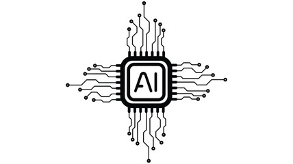 Explore artificial intelligence with a colorful futuristic microchip design for technological innovation.