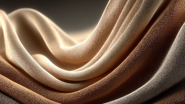 close-up fabric texture, gray and brown tones, abstract background with soft lighting, elegant and modern feel, suitable for website banners, social media posts, and presentation slides