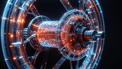 Futuristic technology core with glowing energy, use this for dynamic visuals in your next tech presentation or for a compelling science fiction project!