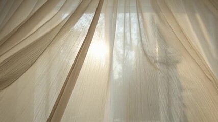 Sheer window curtain background with micro sway and mild luminance breathing - Powered by Adobe