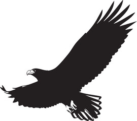 Fototapeta premium Majestic Eagle Silhouette in Flight A Symbol of Freedom and Power for Graphic Designs