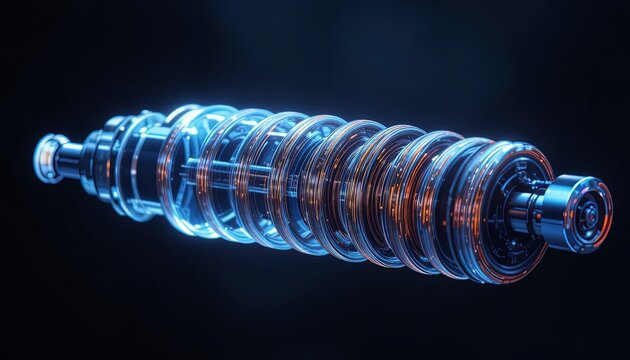 Modern, elegant insulator design with vibrant orange glows and reflective blues, a dynamic element for technological advancement and infrastructure projects