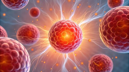 Obraz premium High-Standard Illustration of Radicals Tearing Through Cell Membrane