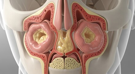 Nasal Polyps: Anatomical Illustration of the Nasal Cavity and Sinuses