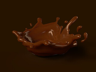 溶けたチョコレートの3Dイラスト
