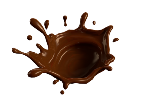 溶けたチョコレートの3Dイラスト