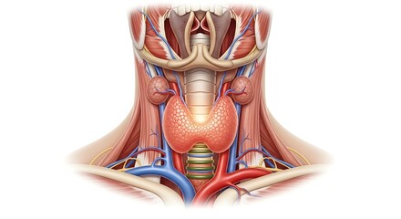 Thyroid Anatomy: Detailed Illustration of the Human Neck