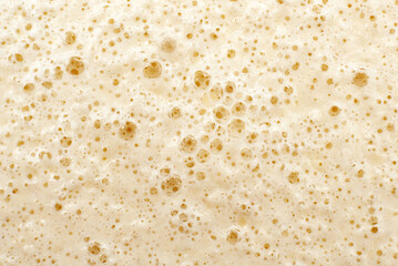 Texture of fermented dough or sourdough with bubbles. Bakery. Dough