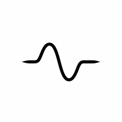 Wavy communication signal with clean lines against white backdrop. Communication signal shows graphical representation of analog connection, digital transition.