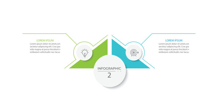 Vector infographic design template with 2 options or steps