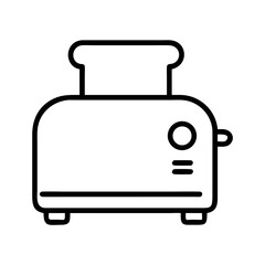 Simple line art icon of a modern two slice toaster ready for breakfast preparation