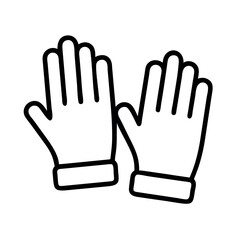 Obraz premium Simple line art icon of a pair of white gloves for protection or work