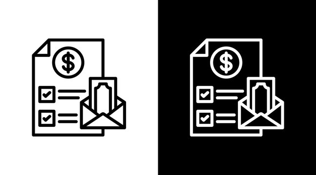 Payroll Management  White Icon Set Design