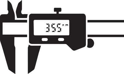 Digital Vernier Caliper Icon &ndash; Precision Measurement Tool Vector