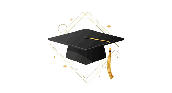 Celebrate graduation success with this elegant graduation cap graphic for invitations, announcements, or academic projects, perfect for commencement season