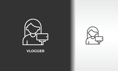 Vlogger Vector, Icon Or Logo Sign Isolated Symbol Illustration