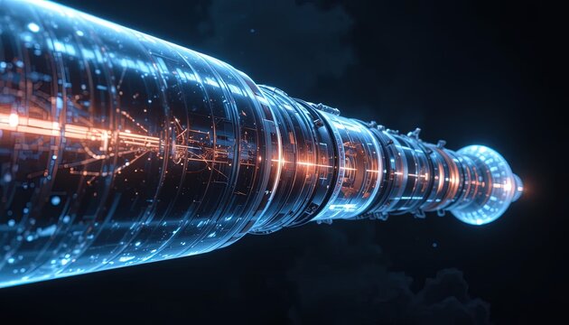 Futuristic technology core with glowing circuitry, explore cutting-edge innovation, powerful processing and complex digital networks for the future of science - Powered by Adobe