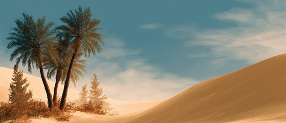 Serene desert landscape at New Year celebration