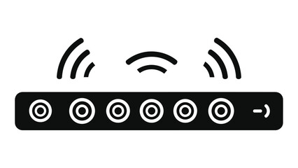 Illustration of a soundbar with wide front sound enhancement , showcasing modern audio technology and design aesthetics