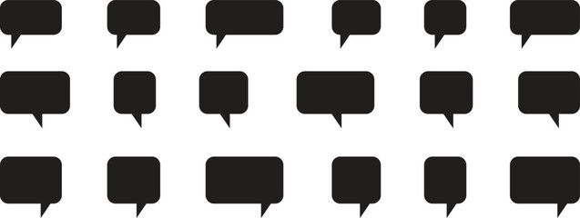 Speech Bubble set. Talk bubble. Speech balloon or chat bubble line art icon for apps and websites. Speech bubble icons vector set. Chat speech bubble templates. © Stockpacks