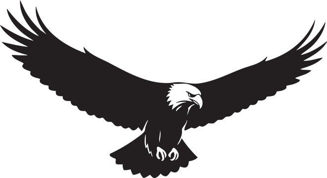 eagle icon illustration mighty hawk wings symbol