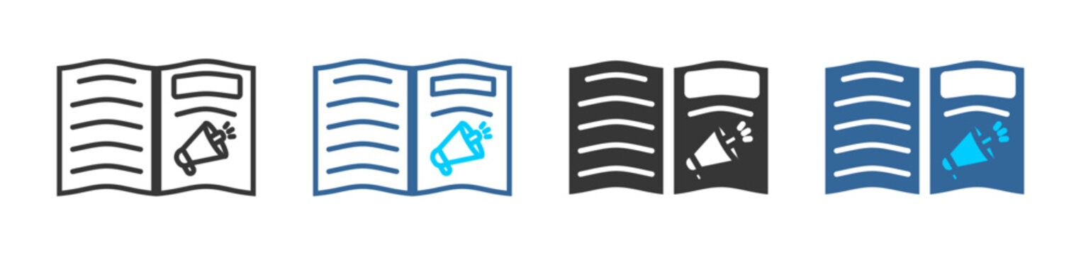 Advertisement icon set multiple style collection	