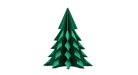 Fototapeta premium Closeup of green origami tree with sharp folds and layers