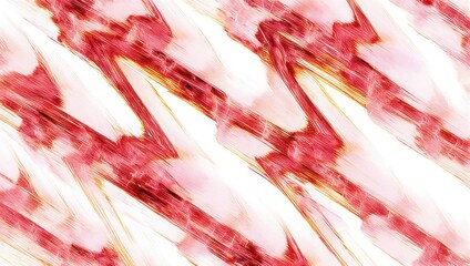 Abstract pattern of red and gold wavy lines over white, resembling flames or flowing fabric