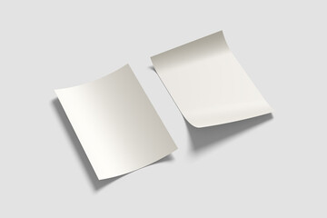 A4 Paper Mockup with Floating Sheets on Clean Background
