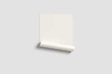 Rolled Bottom Poster Mockup on Clean Background