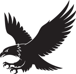 Obraz premium eagle icon illustration black silhouttee tatto art mighty wings 