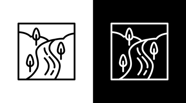 River  White Icon Set Design