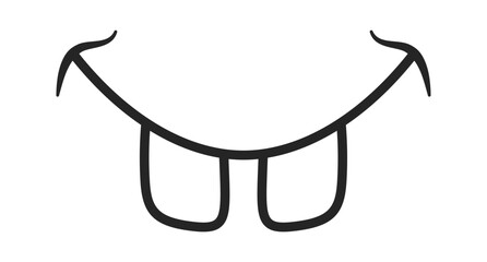 Toothy mouth smiling caricature expression