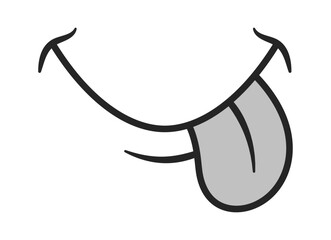Smiling mouth with protruding tongue