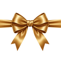 Elegant Golden Ribbon Bow Decoration for Gifts.