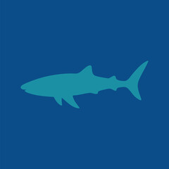 Minimal vector silhouette shape shark