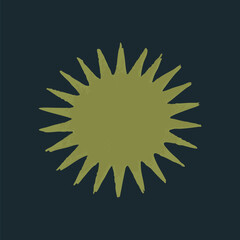 Minimal vector silhouette shape sea ​​urchin