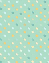 Pastel-colored star pattern, spread across a light green background